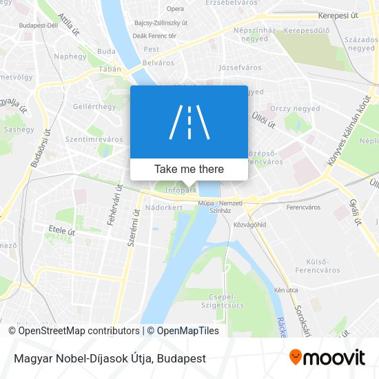 Magyar Nobel-Díjasok Útja map