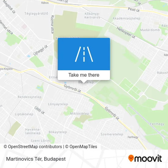 Martinovics Tér map