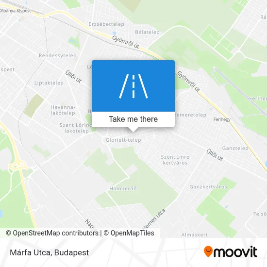 Márfa Utca map