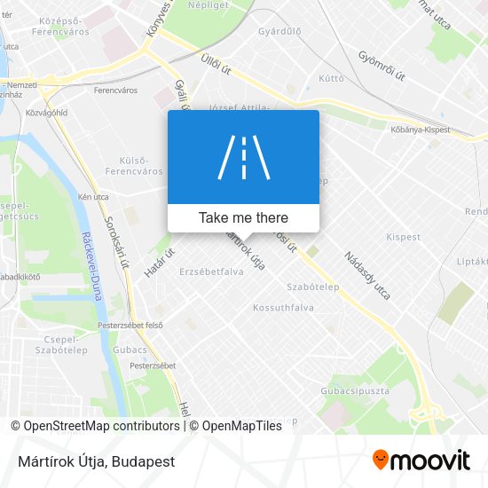 Mártírok Útja map