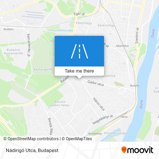 Nádirigó Utca map