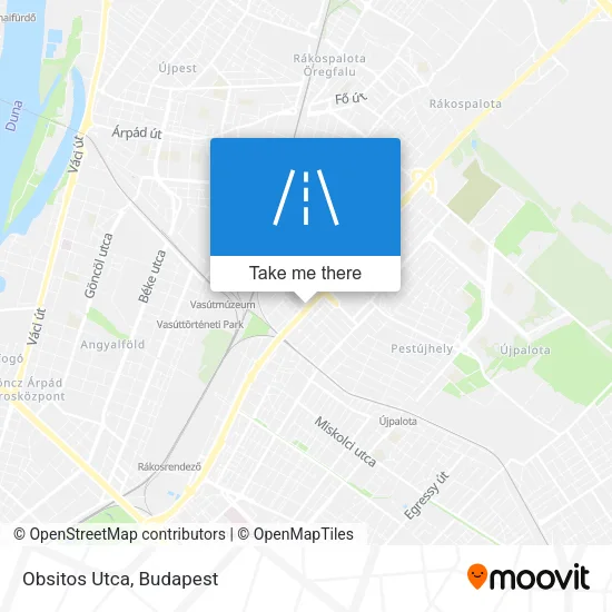 Obsitos Utca map