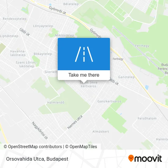 Orsovahida Utca map