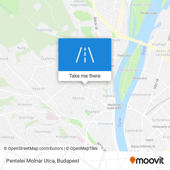 Pentelei Molnár Utca map