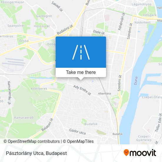 Pásztorlány Utca map