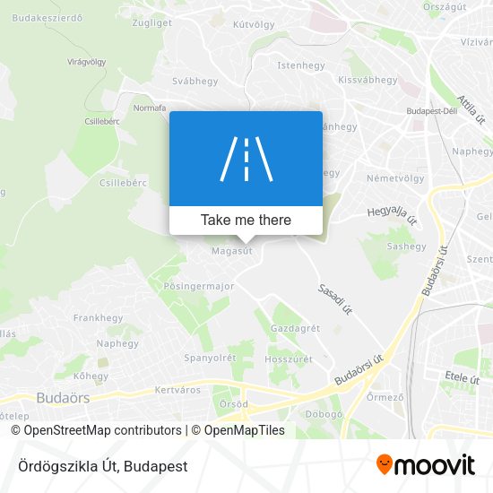 Ördögszikla Út map