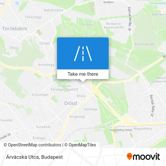Árvácska Utca map
