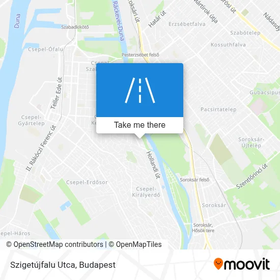 Szigetújfalu Utca map