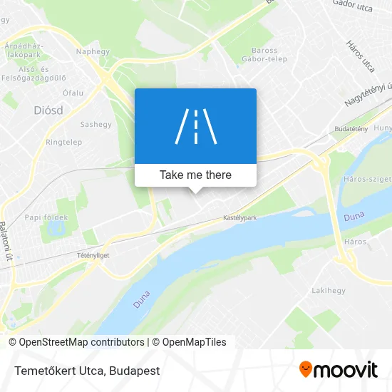 Temetőkert Utca map