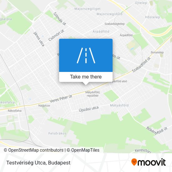 Testvériség Utca map