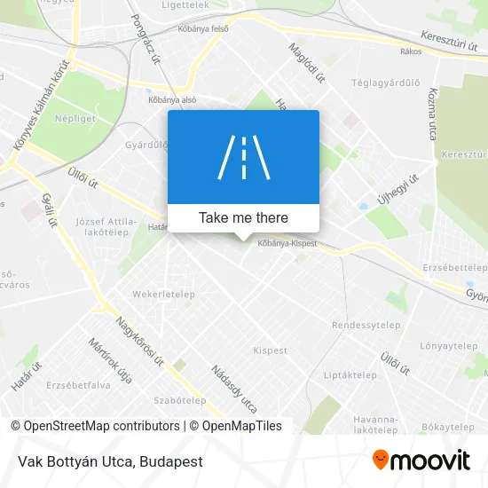 Vak Bottyán Utca map