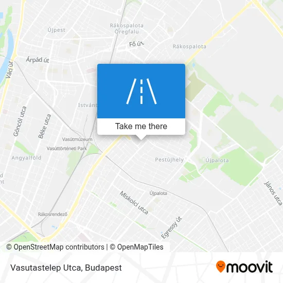 Vasutastelep Utca map
