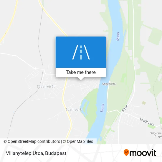 Villanytelep Utca map