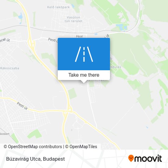 Búzavirág Utca map