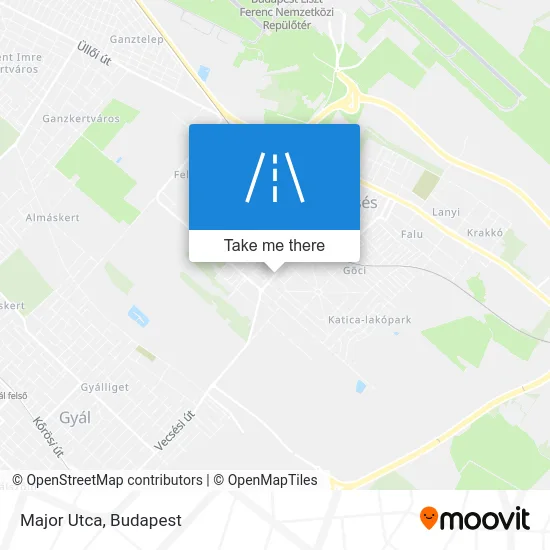 Major Utca map