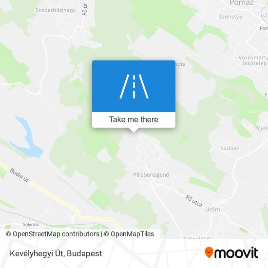 Kevélyhegyi Út map
