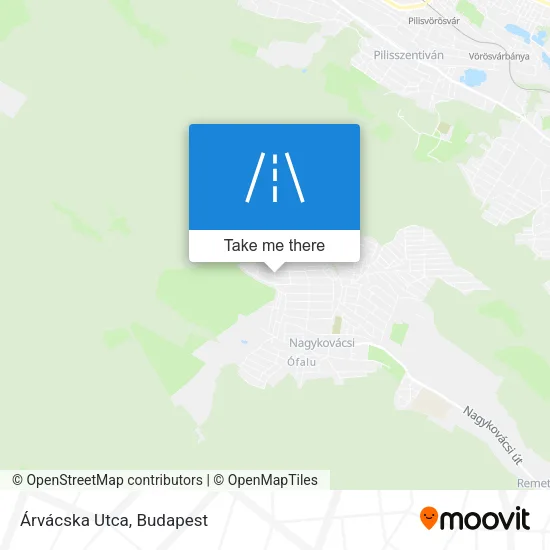 Árvácska Utca map