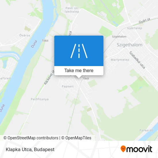 Klapka Utca map