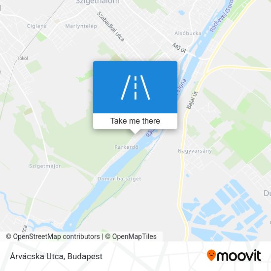 Árvácska Utca map
