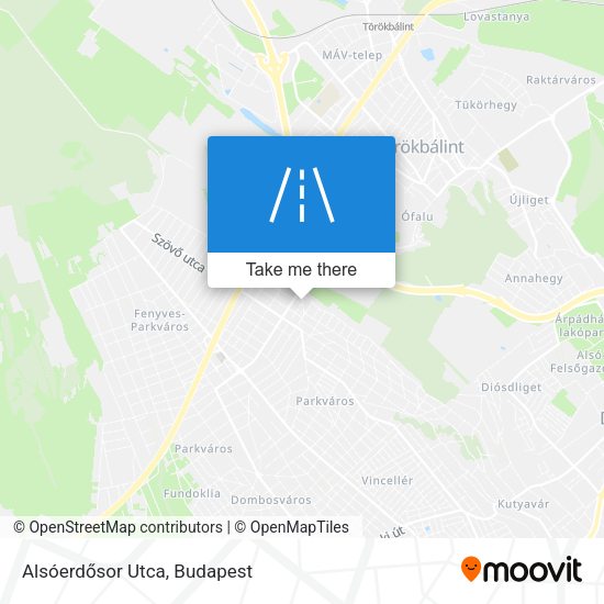 Alsóerdősor Utca map