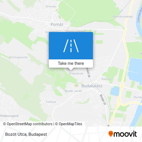 Bozót Utca map