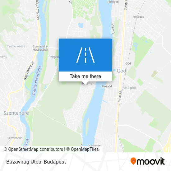 Búzavirág Utca map