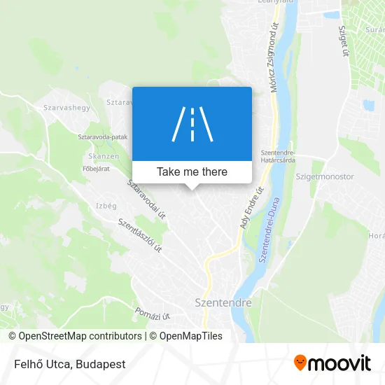 Felhő Utca map