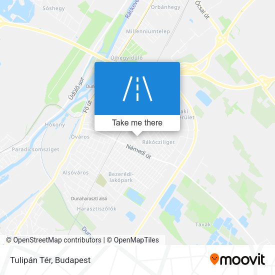 Tulipán Tér map