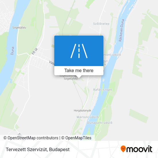 Tervezett Szervízút map