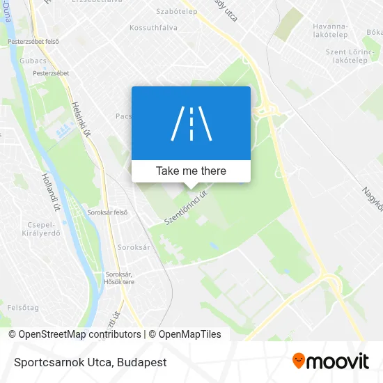 Sportcsarnok Utca map