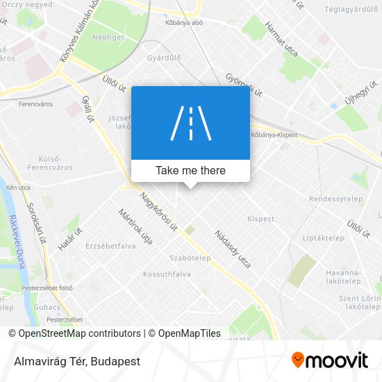 Almavirág Tér map