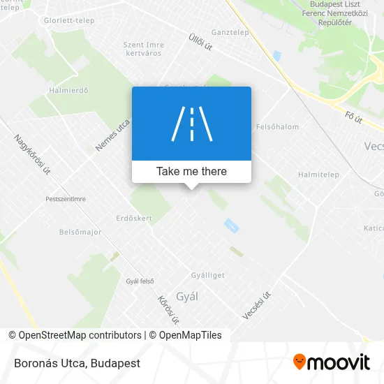 Boronás Utca map