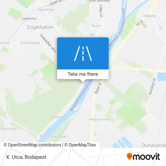 X. Utca map