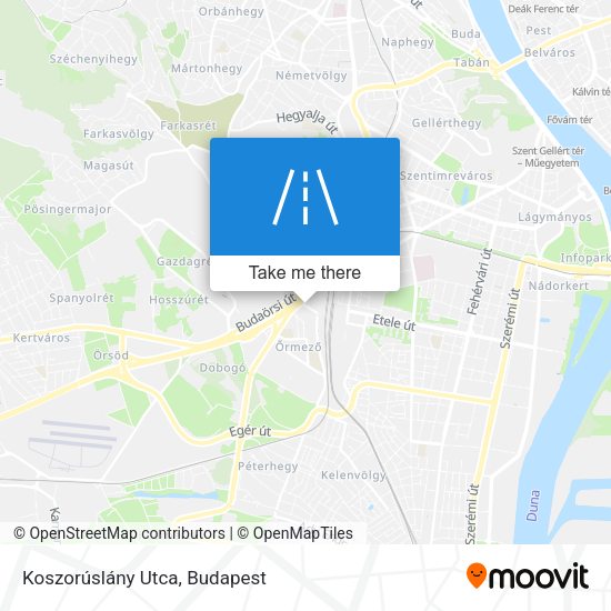Koszorúslány Utca map