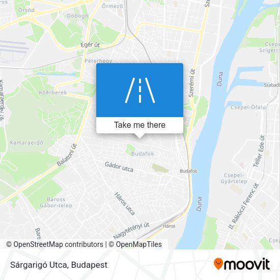 Sárgarigó Utca map