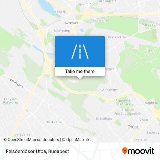 Felsőerdősor Utca map