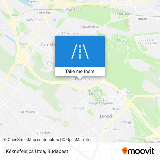 Kéknefelejcs Utca map