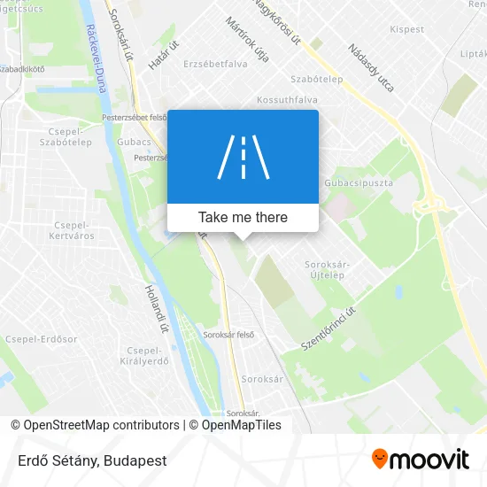Erdő Sétány map