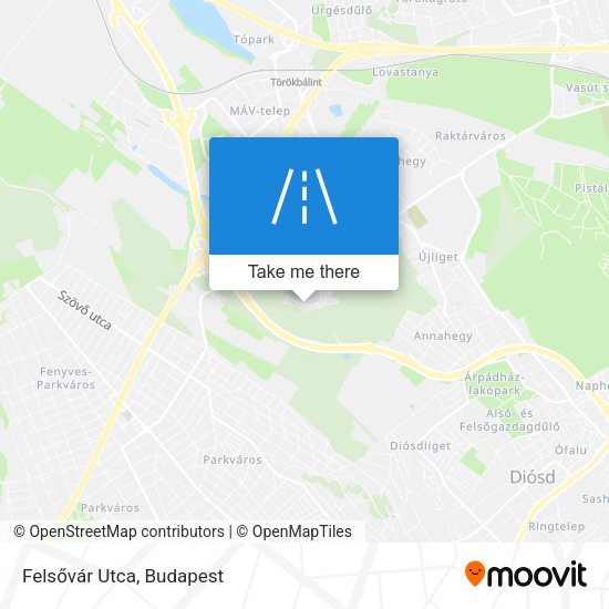 Felsővár Utca map