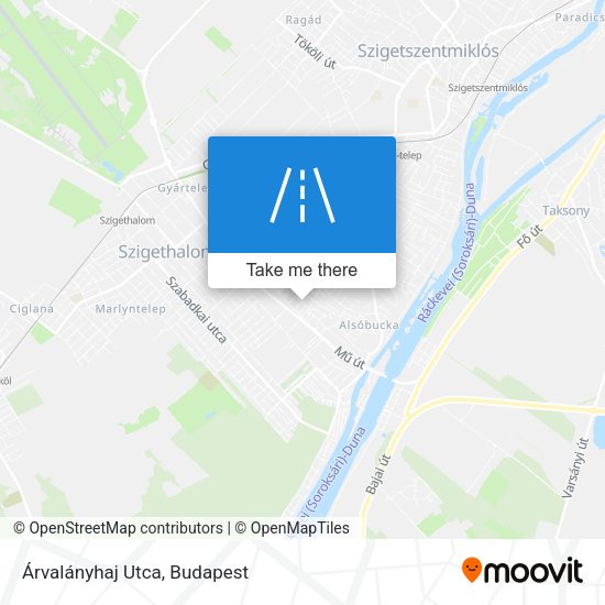 Árvalányhaj Utca map