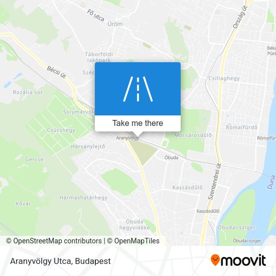 Aranyvölgy Utca map