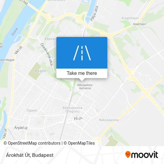 Árokhát Út map