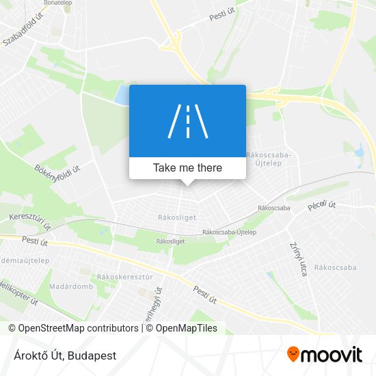 Ároktő Út map