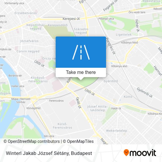Winterl Jakab József Sétány map
