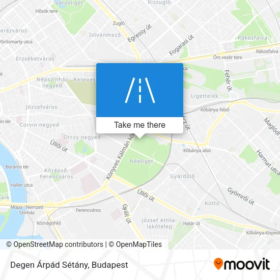 Degen Árpád Sétány map