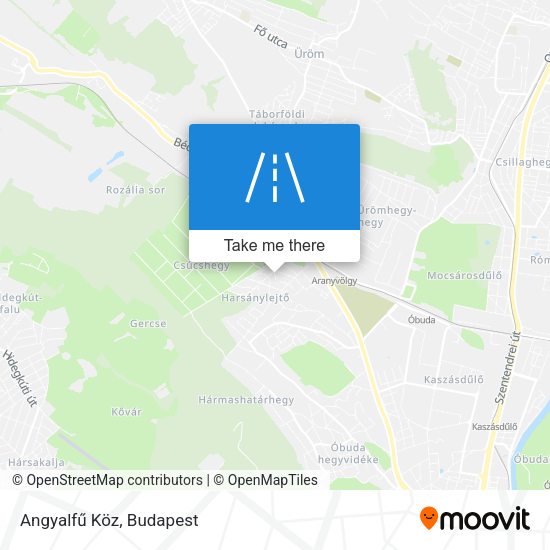 Angyalfű Köz map