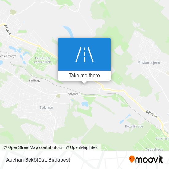 Auchan Bekötőút map