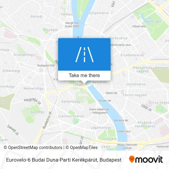 Eurovelo-6 Budai Duna-Parti Kerékpárút map