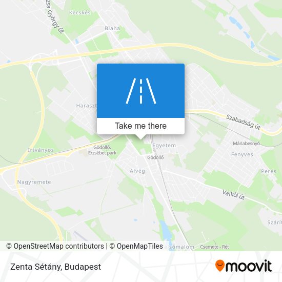 Zenta Sétány map