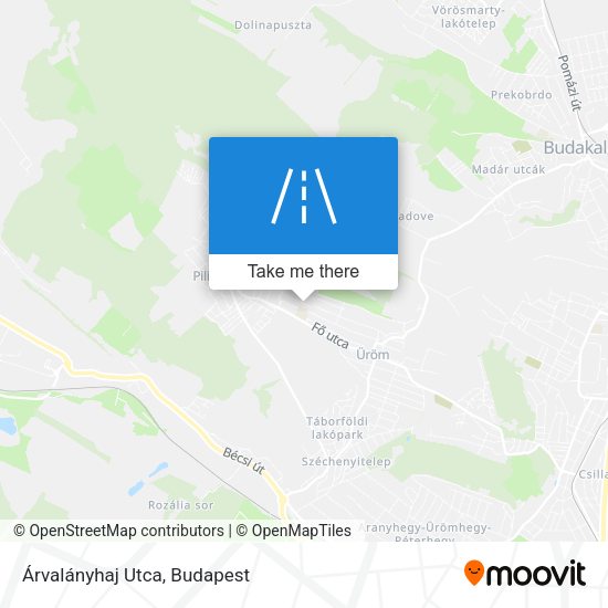 Árvalányhaj Utca map